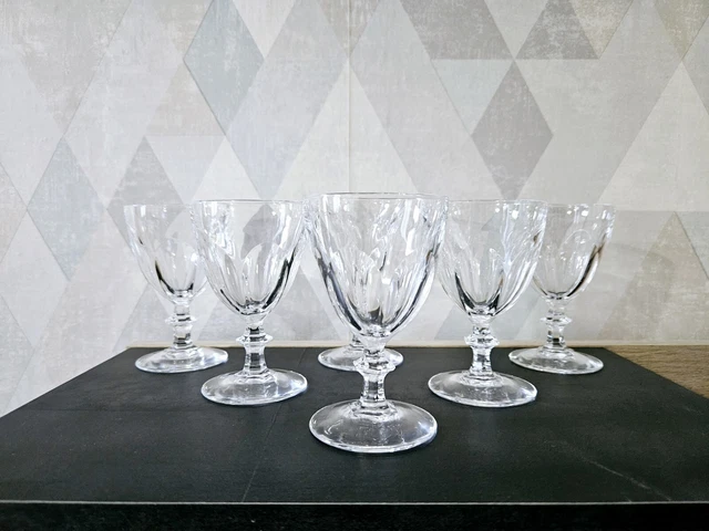 6 Verres A Vin Blanc Cristal D'arques Modèle Rambouillet