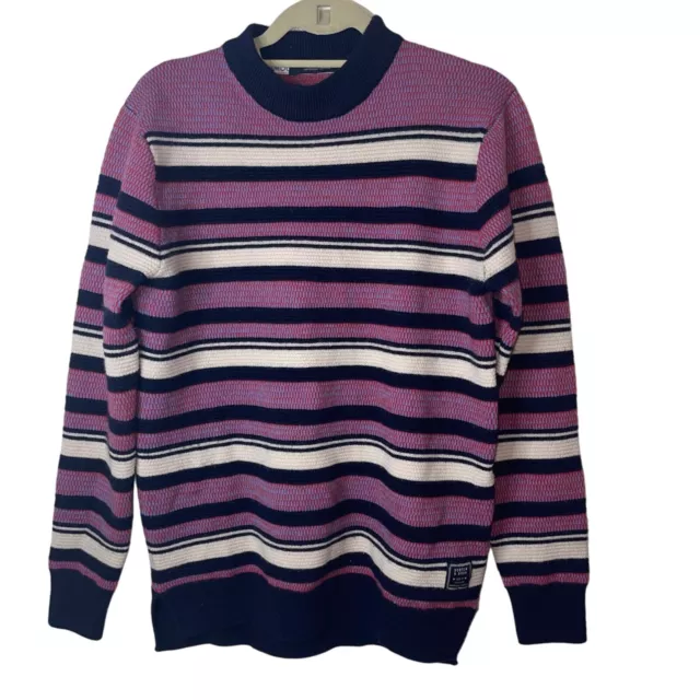 SCOTCH AND SODA Mens Sweater Size Medium Purple Funnel Knit Crewneck ...