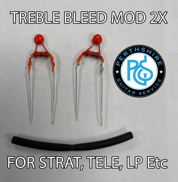 2x TREBLE BLEED MOD FOR ELECTRIC GUITAR STRAT, TELE, LP Etc.