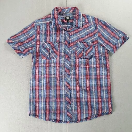 Quicksilver Button Up Shirt Mens Size Medium Plaid Pattern