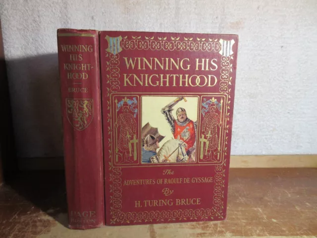 Old WINNING HIS KNIGHTHOOD Book MEDIEVAL SOLDIER KNIGHT FRENCH ARMY ANTIQUE WAR
