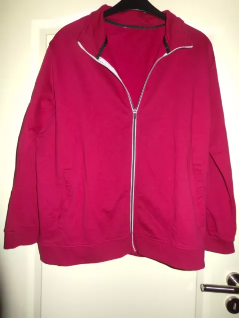 Herren Jacke sportlich schlicht in rot mit Reißverschluss & Taschen Gr 50/52