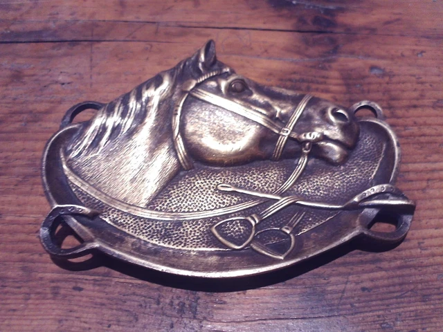 PATÈRES ANCIENNES PORTE manteau ou sac tête de cheval en laiton ( Le
