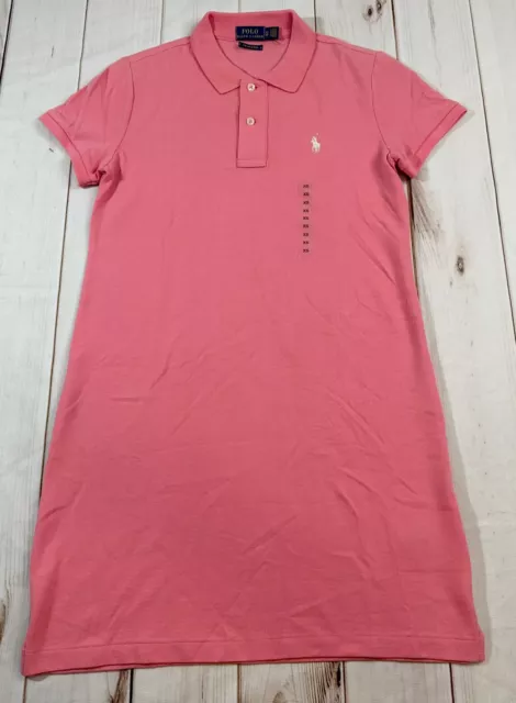 NWOT Polo Ralph Lauren Womens T-Shirt Dress Polo S Pink Turquoise The Mesh Mini