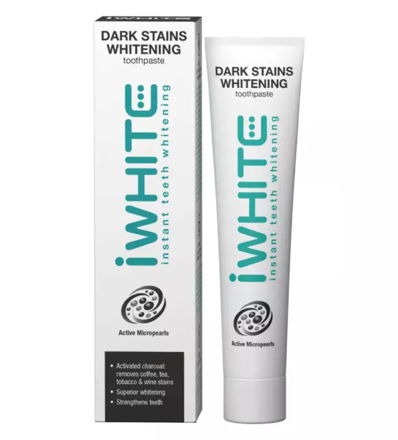 iWhite Instant Teeth Whitening Dark Stains Toothpaste 75ml New