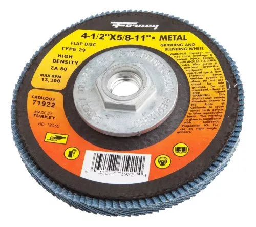 Forney 71921 Flap Disc, Type 29 5/8-Inch-11 Threaded Arbor, 60-Grit, 4-1/2-Inch