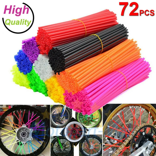 72PCS Motorcycle Spoke Skins Covers Wrap Wheel Rim Guard Protector for Dirt Bike