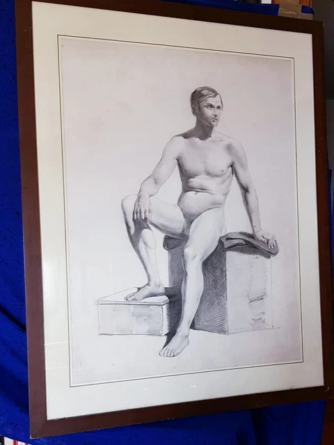 Disegno Accademico, Nudo Virile, Xix Secolo