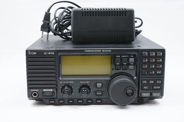 Ic R75 ICOM IC-R75 COMMUNICATIONS Receiver HF Radio Shortwave AM FM LW Tested ...
