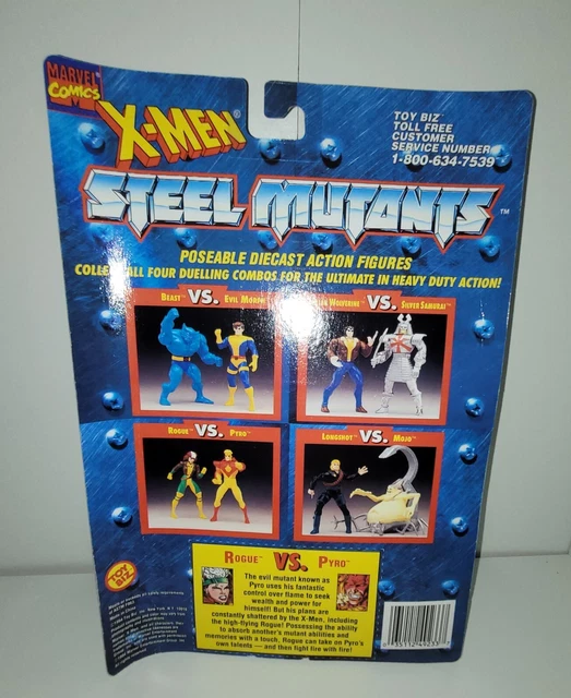 1994 Toy Biz Marvel XMEN Steel Mutants Rogue vs Pyro Action Figures 2