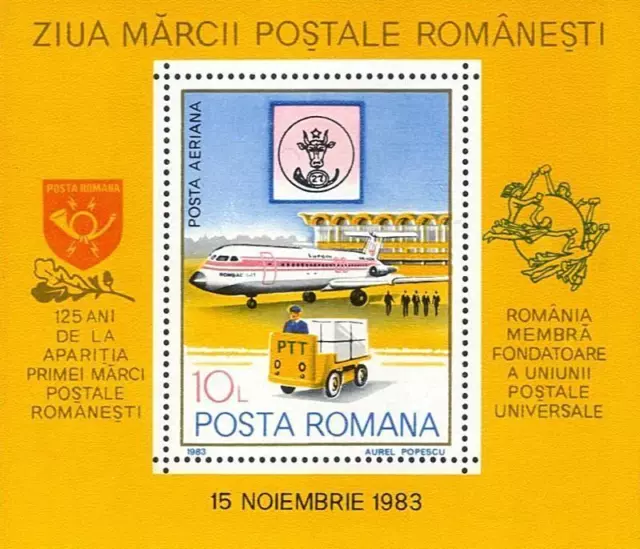 ROMANIA 1983/89 UPU x2 S/s MNH PLANES TRANSPORT, HORSES