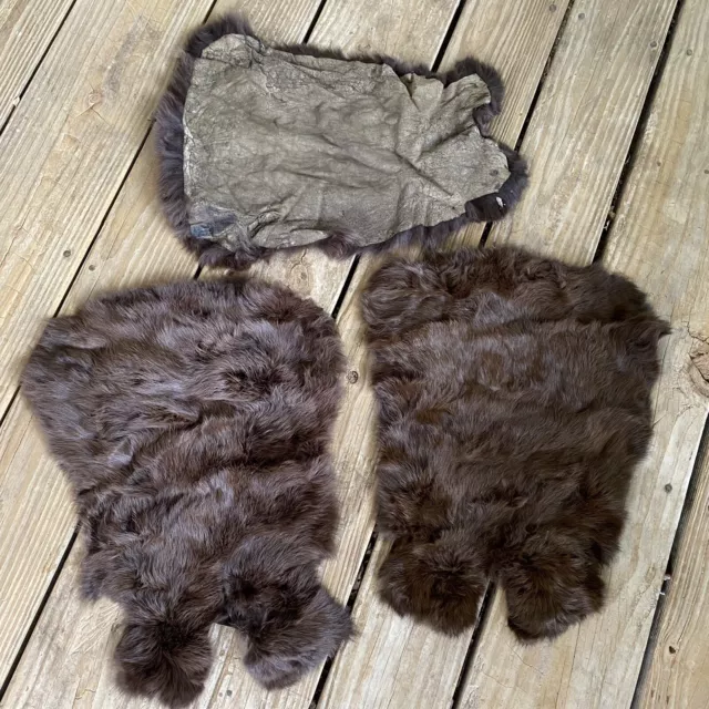 Fur Hide Scraps Alpaca Fur Animal Fur Genuine fur pelt Comes as shown 4 PIECES