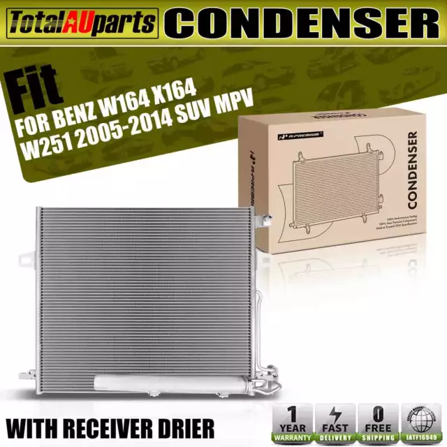 A/C AC Condenser W/ Receiver Drier for Benz X164 W164 W251 V251 GL450 ML300 R350