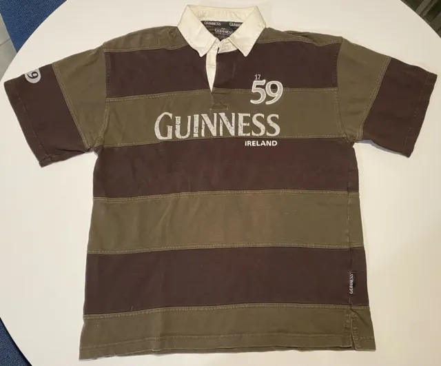 OFFICIAL GUINNESS MEN’S Large Heavy Cotton Rugby Polo Shirt Ireland $17 ...