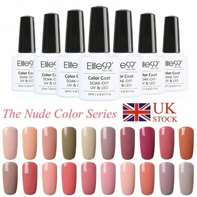 50 X Random Elite99 Nude Series Uv Led Nail Gel Polish Soak Off Colours 10Ml