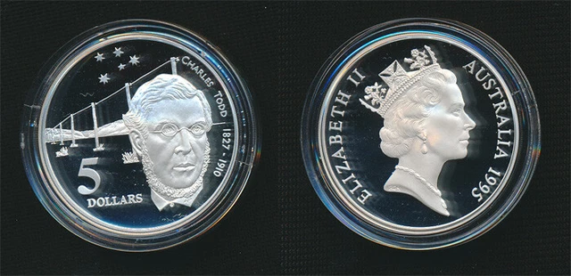Australia: 1995 $5 Charles Todd 1.15oz Large Silver Masterpiece in silver