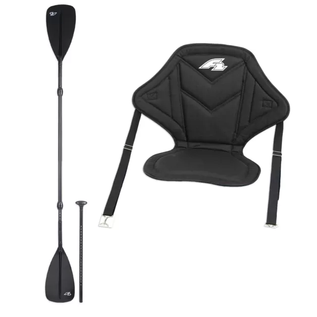 F2 Alu Paddle ~ 3 / 4 Teilig 170 -  225 Cm Paddel Für Sup & Kajak + Sitz