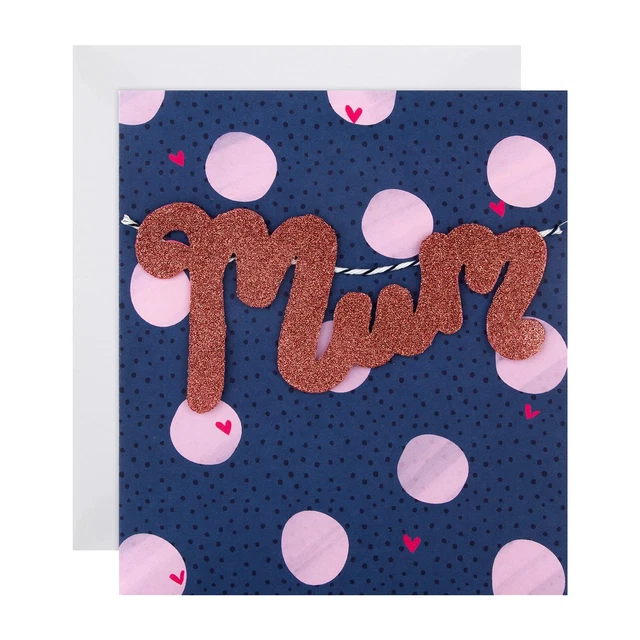 UK Greetings Biglietto Festa Della Mamma Da Entrambi - Motivo Floreale Rosa Con Dettagli In Rilievo E Lamina Argento, 149x229 Mm