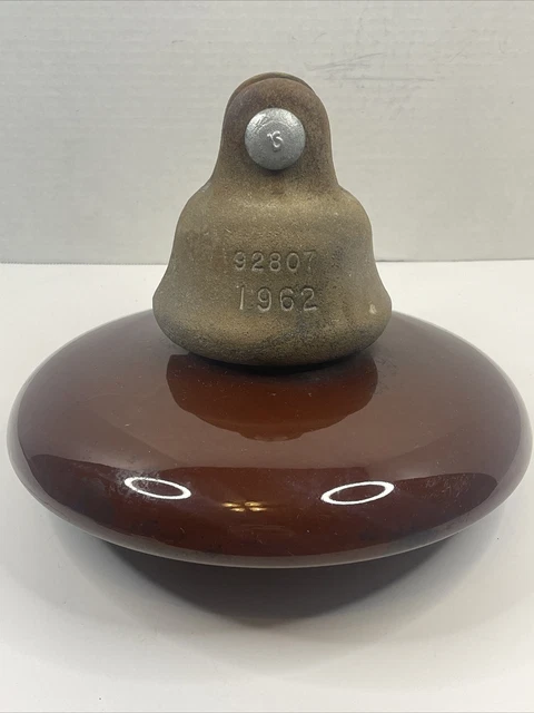 Vintage Insulator  Electrical High Voltage 14,000 Lbs Porcelain Insulator 1962