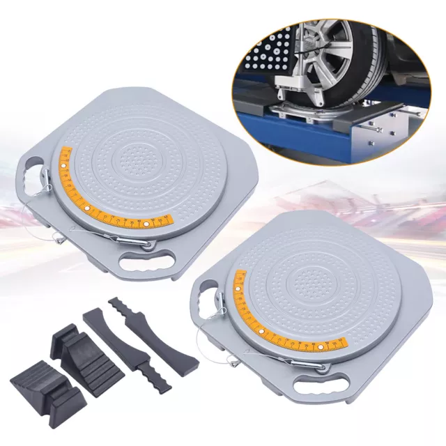 Pair Aluminum Turntable Wheel Alignment 360° Rotating Turn Plate Garage Tool USA