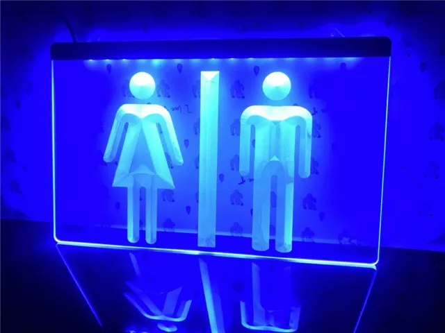 LED Bar Sign Neon Plaque Restroom Toilet Light Up Drink Pub cocktail Movie Sign