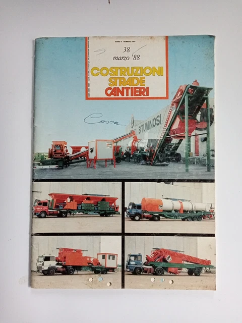 Rivista D'epoca Dedicata Alla Costruzione Di Strade E Cantieri Edizione Marzo 88
