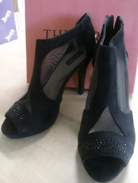 SCARPE DONNA TACCO Nere Eleganti N.38 Con Cerniera Dietro Aperte
