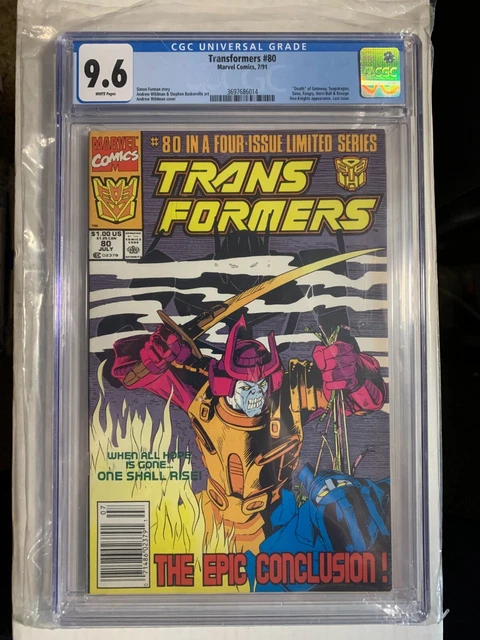 Marvel Comics  TRANSFORMERS # 80  (1991)  CGC 9.6  LAST ISSUE  LOW PRINT RUN