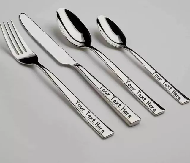 Silver Stainless Steel Personalised Cutlery Set