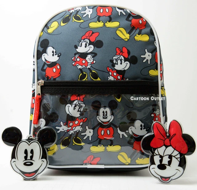 DISNEY MICKEY AND Minnie Mouse Print mini Backpack with key chains ...