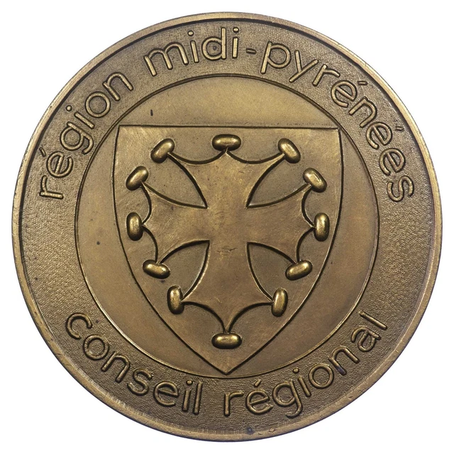 Francia Medaglia Regione Midi-Pyrénées Board Regione Croce Occitane - Bronzo