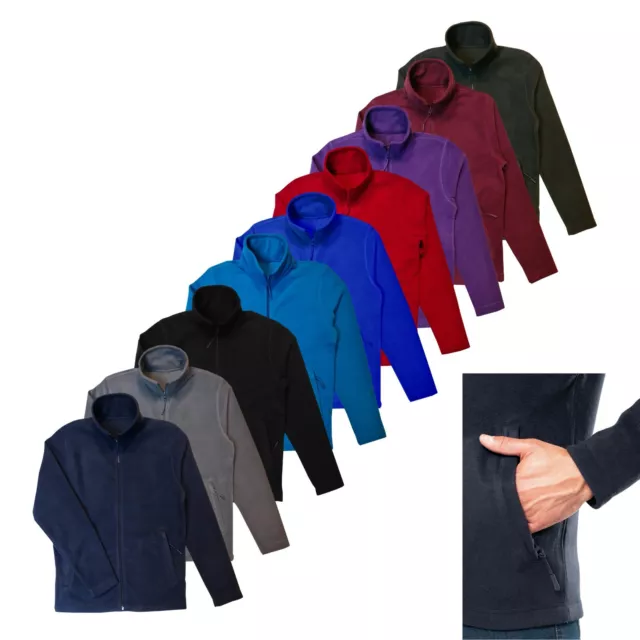 Kariban Mens Fleece Jacket Full Zip Up Heavy Outdoor Warm Polar Anti Pill Work 2