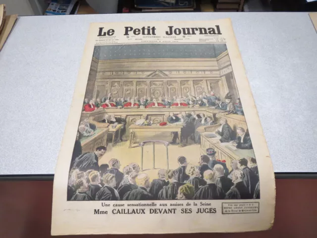 LE PETIT JOURNAL SUPPLEMENT ILLUSTRE N° 1237 1914 assises de la seine CAILLAUX *