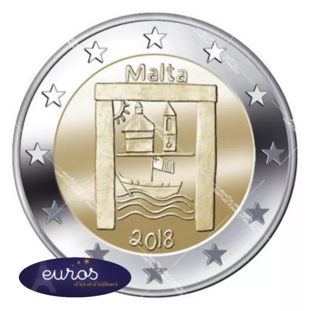 Pièce de 2 euros commémorative MALTE 2018 - Héritage Culturel - UNC - 300 000 ex