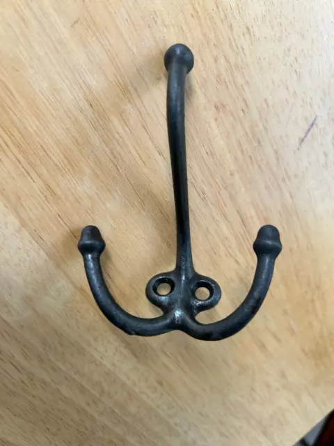 One Old Cast Iron Three Arm Acorn Style Coat / Hat Hook, Free S/H