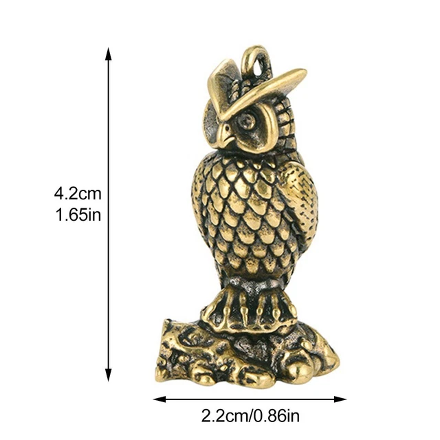 Gufo artistico statua in ottone miniatura animale statua decorazione casa
