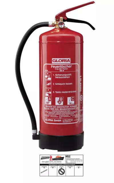 2x car fire extinguisher powder extinguisher Gloria PD2GA PROTEX 2kg A B C  car m