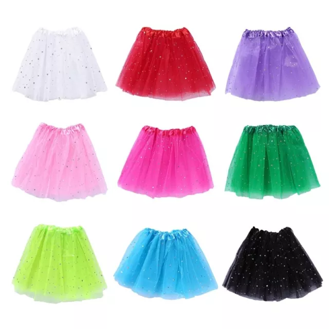 Kids Ballet Tutu Skirt Girls Princess Party Dance Dress Mesh Candy Colors Bubble