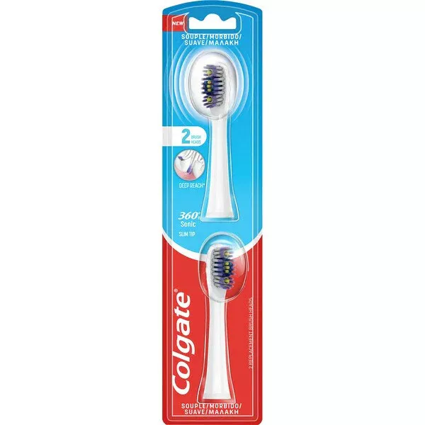 Colgate 360° sonic ricarica spazzolini di ricambio setole morbide 2 pz