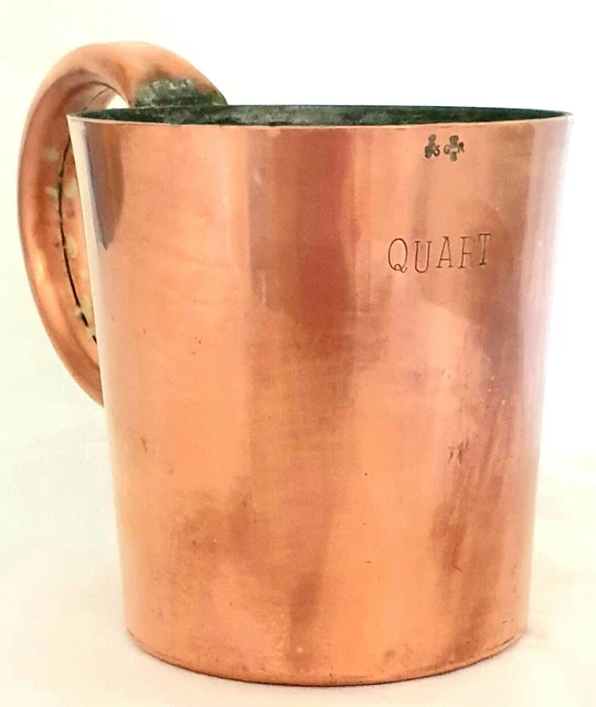 ANTIQUE COPPER RUM measure British Royal Navy Rum GROG Quart 380.01