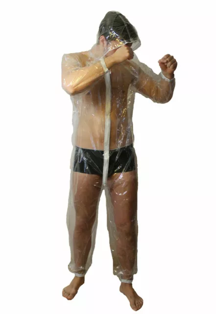 PVC Tuta Tutina per Adulti Overall Tuta Protettiva Pagliaccetti Chiaro