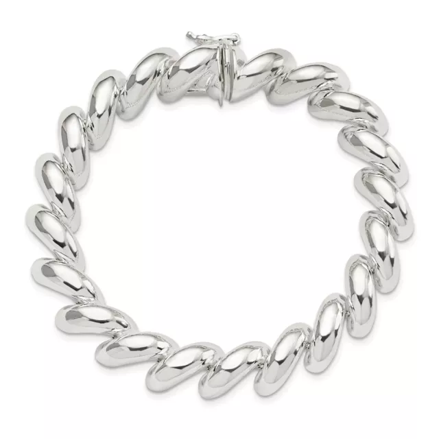 Sterling Silver 12mm San Marco Bracelet for Womens Mens 27.3gram L-8 in 3