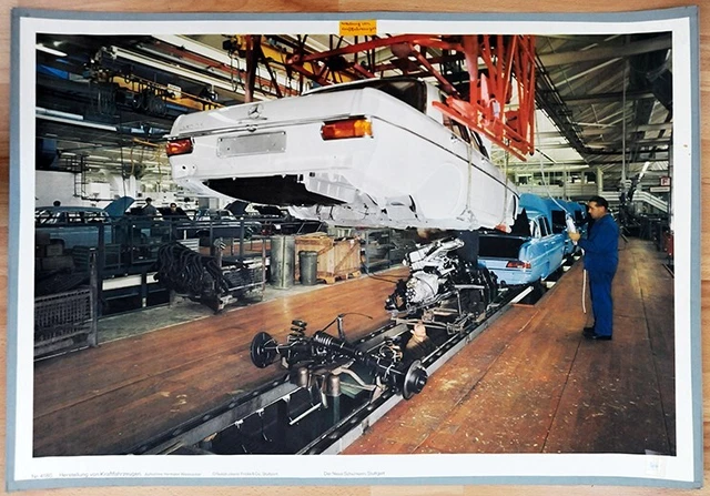 orig. Plakat Poster Mercedes-Benz W 114 / 115 Strich 8 und W 110 Heckflosse 1967
