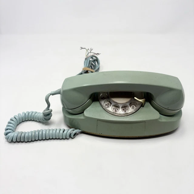 BELL SYSTEM PRINCESS Phone Rotary Dial Desk Telephone Aqua Blue Green ...