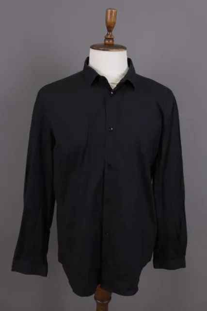Gianni Versace Collection Trend Black Long Sleeve Button Down Shirt Size 45 / 18
