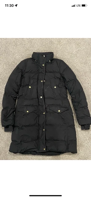 J Crew Womens Down Jacket Small Black Diamond Puffer Coat S NWOT $250