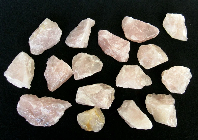 Rose Quartz Bulk Mineral Rough Crystal Specimens Natural Chunks - 16 pc = 1.3 lb