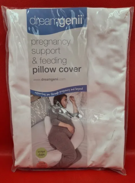 Dreamgenii Pregnancy Comfortable, Support & Feeding Pillow Cover│Washable│White