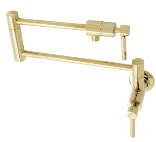 Kingston Brass KS410.DL Concord 3.8 GPM Wall Mount Pot Filler Faucet - Pol Brass