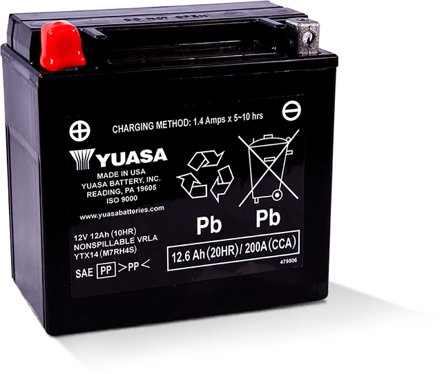 YUASA 2000-2004 Triumph Speed Triple 955 I.E. YUAM7RH4S BATTERY YTX14 SEALED FAC